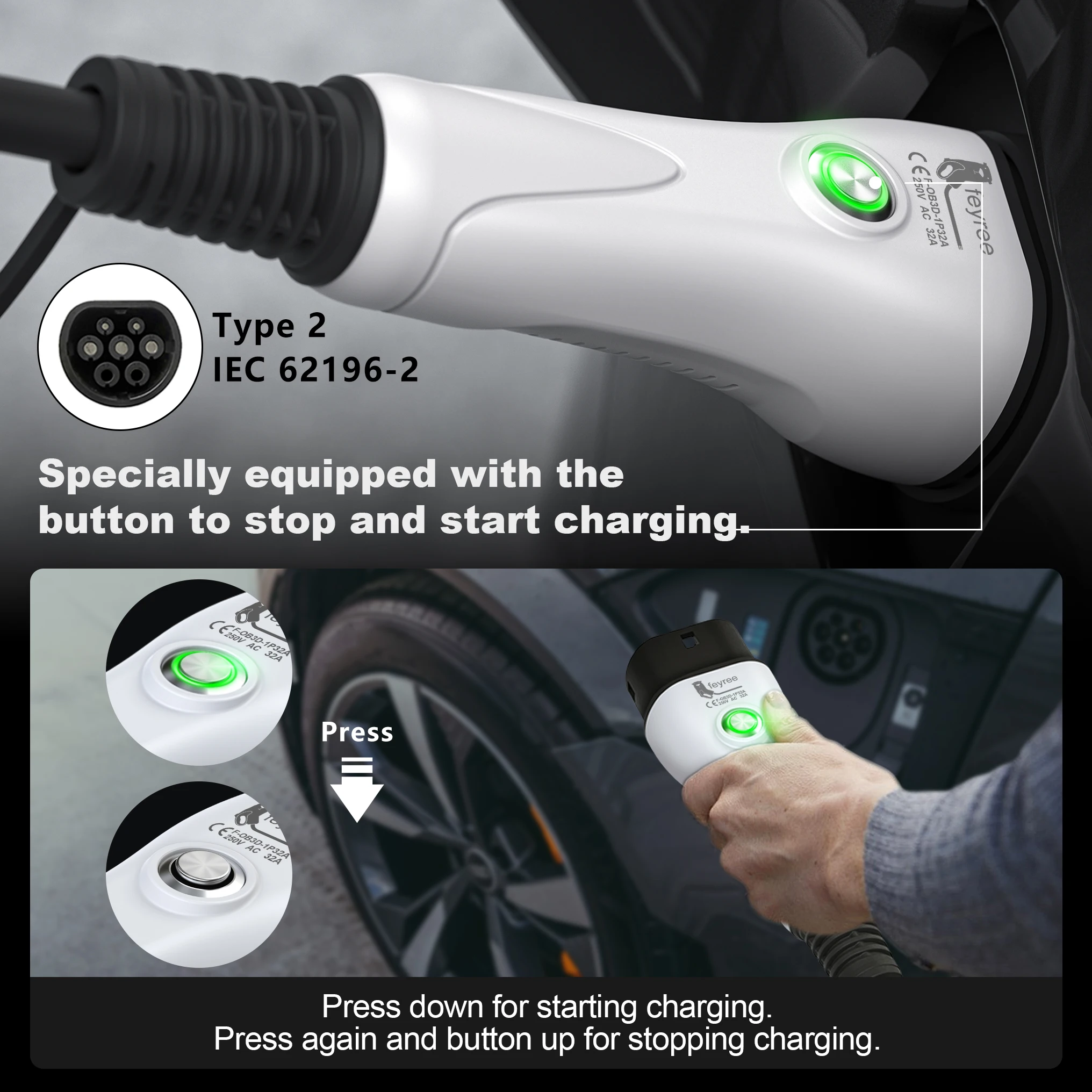 Smart Home Outdoor - Carregador EV feyree Tipo 2 /