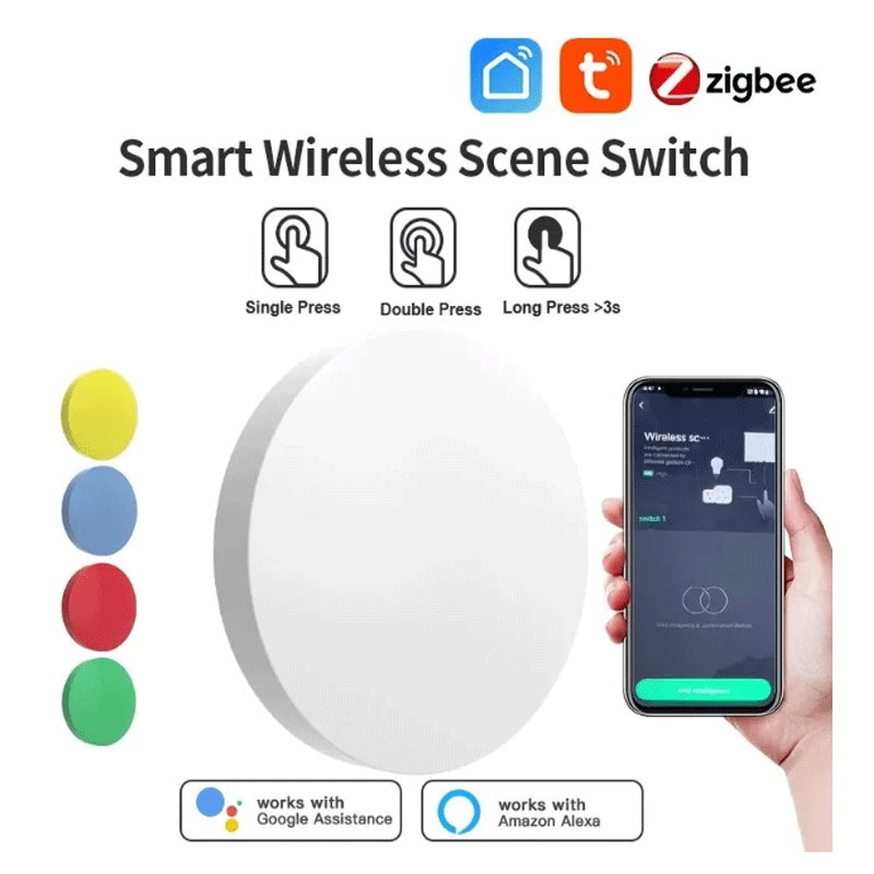 Smart Home Remote Control - Botão Sem Fio Inteligente Tuya ZigBee,
