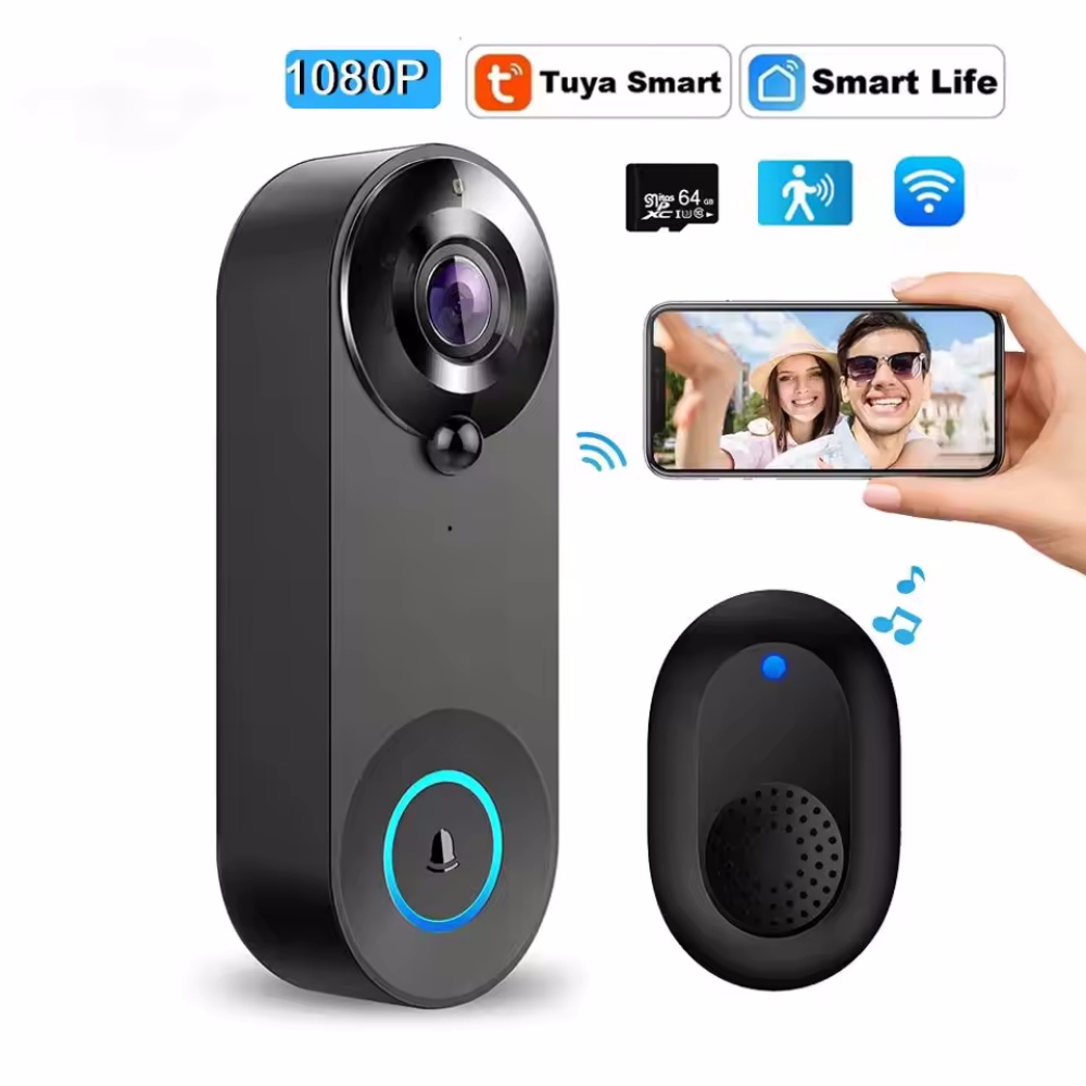 Smart Home Video Doorbell - Tuya 1080p sem fio wi fi
