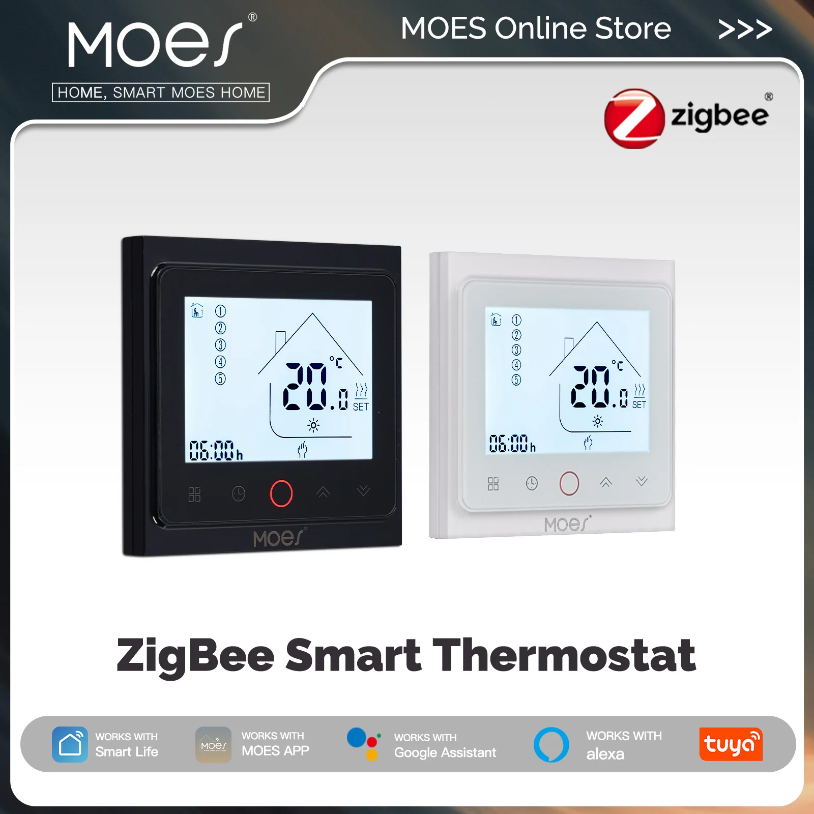 Smart Home Furniture - MOES Tuya ZigBee Termostato Inteligente Controle