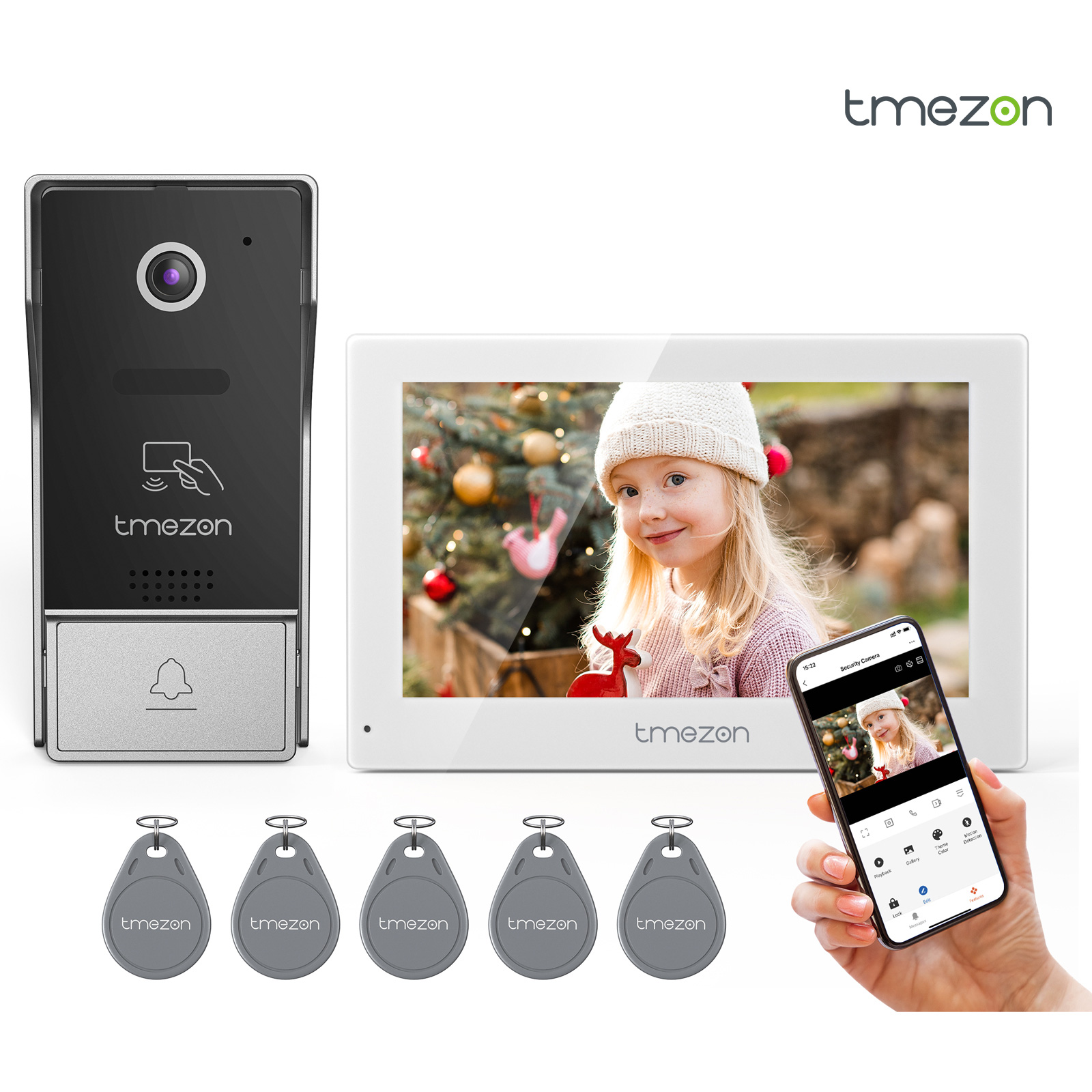 Smart Home Video Doorbell App - 7 Polegada tuya 1080p sem fio