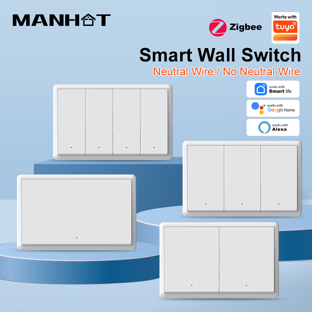 Smart Home Switch - Interruptor Inteligente ZigBee3.0 Sem Fio Neutro,
