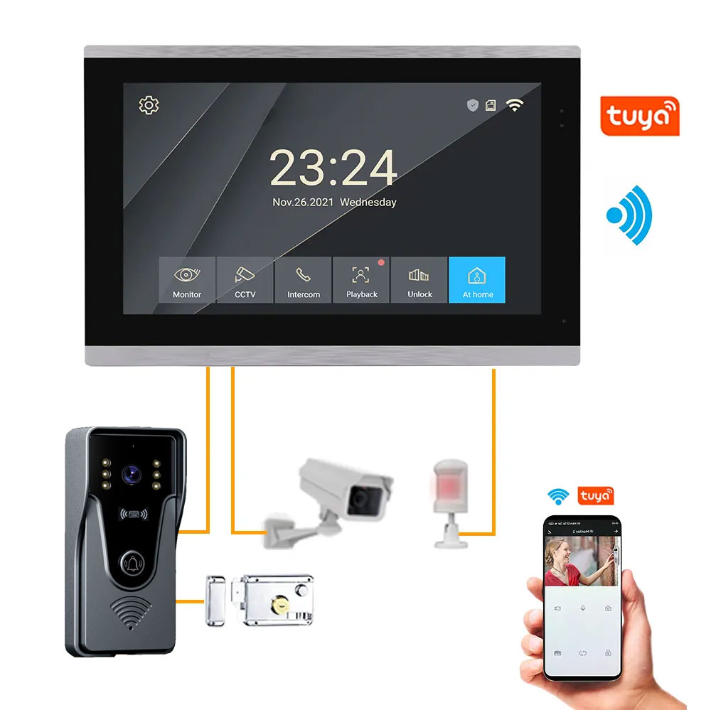 Tuya 1080p 10 Polegada tela de - Smart Home Video Doorbell App avaliação e preço