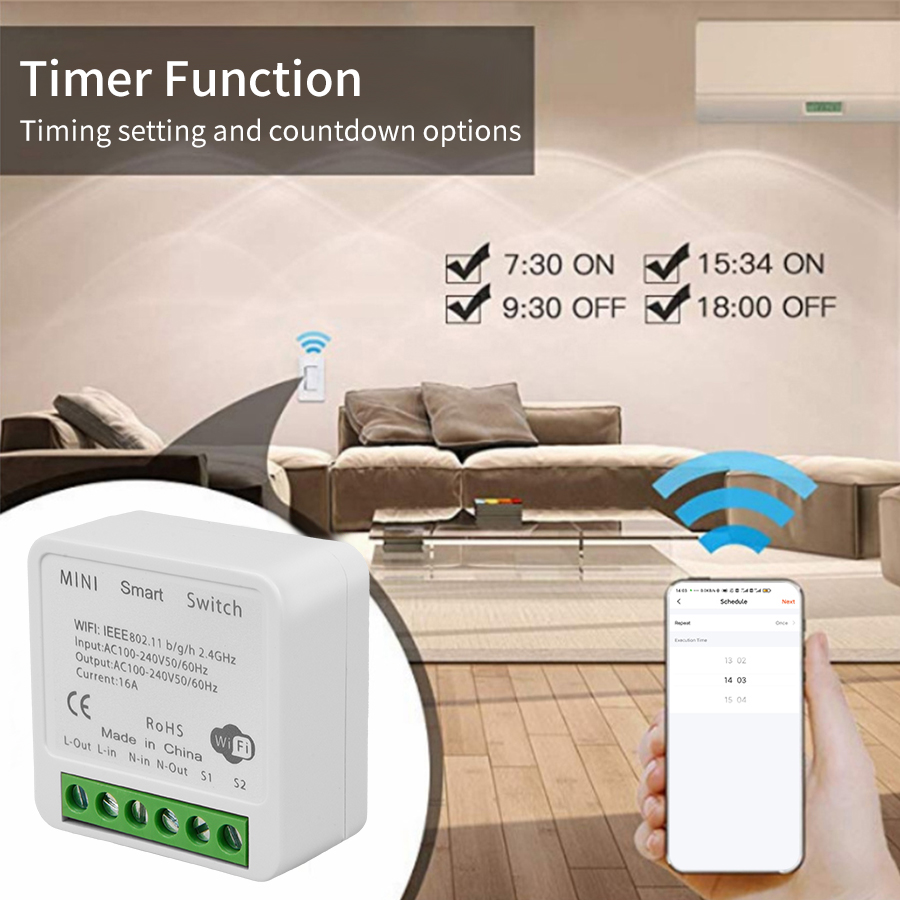 16A 20A Tuya WiFi Smart Switch - Home Automation Kit avaliação e preço