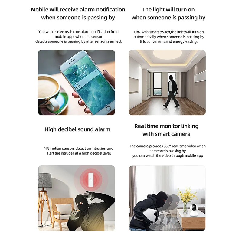 Tuya-Zigbee Sensor de Moviment - Smart Home Outdoor avaliação e preço