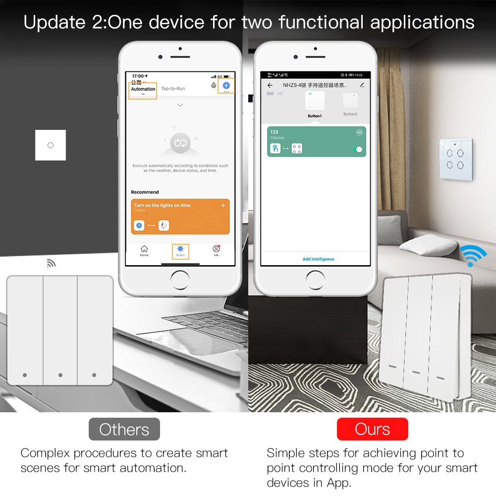 Moes tuya zigbee interruptor d - Smart Home Remote Control avaliação e preço
