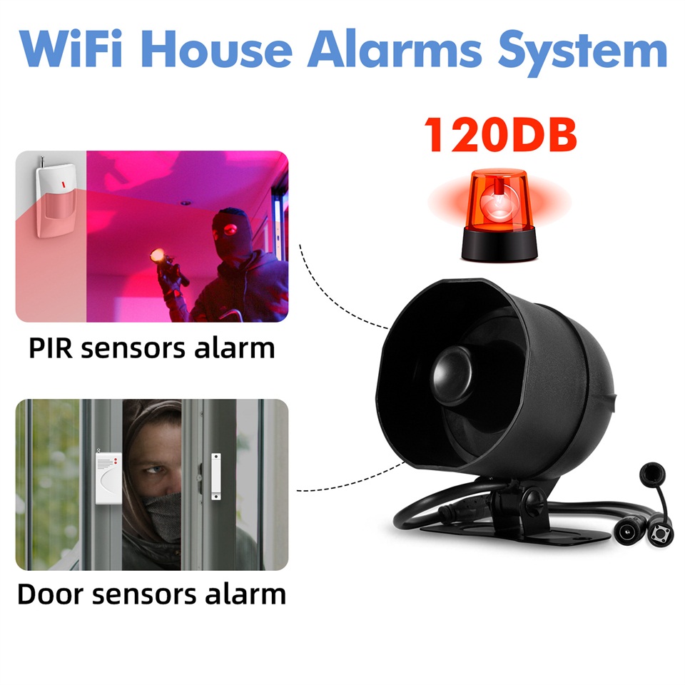 Kerui 120db sirene sistema de  - Home Automation Kit avaliação e preço