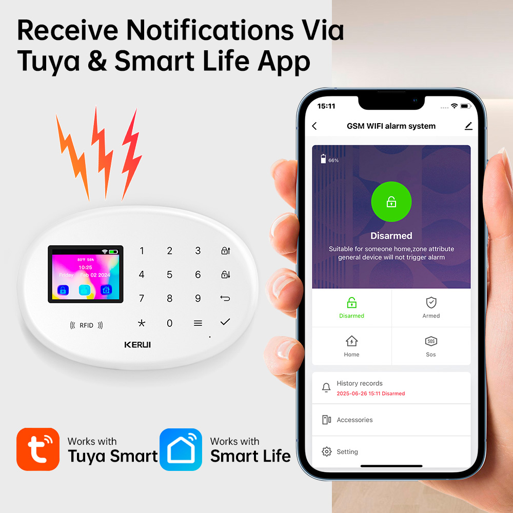 Kerui tuya kit de alarme domés - Home Automation Kit avaliação e preço